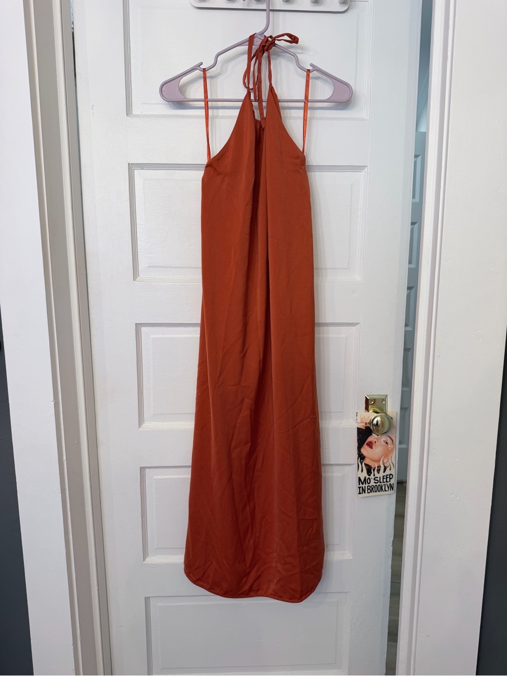 French Connection Burnt Orange Halter Dress